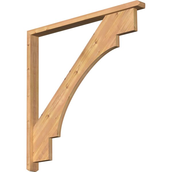 Ekena Millwork Merced Craftsman Smooth Bracket w/ Offset Brace, Western Red Cedar, 3 1/2"W x 42"D x 42"H BKT0402X42X42MRC04SWR - main